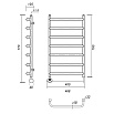 Полотенцесушитель электрический Domoterm Стефано П7 400x700 EL, ТЭН слева, хром