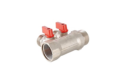 Коллектор с отсекающими кранами Valtec 1х2 выхода Евроконус 3/4" VTc.580.NE.0602