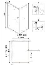 Душевой уголок Niagara Nova NG-43-12AG-A90G 120x90 прозрачный, золото