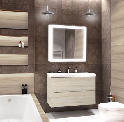 Тумба с раковиной Art&Max Verona Push 90 см