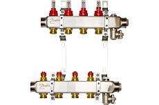 Комплект коллекторов Danfoss SSM-4F с расходомерами и кронштейнами 4 контура 088U0954