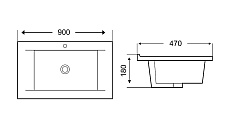 Раковина WeltWasser Deilbach 7505-90 90 см, 10000004631 белый