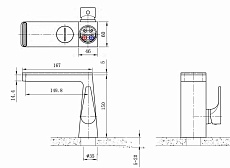 Смеситель для раковины Black&White Universe U7330 темно-серый матовый