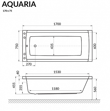 Акриловая ванна Excellent Aquaria 170x75