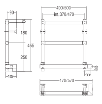 Полотенцесушитель электрический Margaroli Sole 5404703GDB 57x45.5 золото