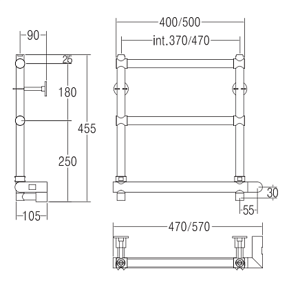 Полотенцесушитель электрический Margaroli Sole 5404703GDB 57x45.5 золото