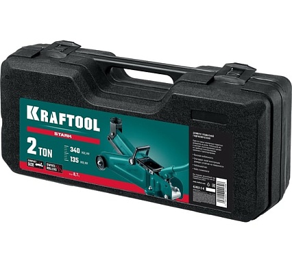 Подкатной домкрат для легковых а/м Kraftool stark 2т, 135-340мм в кейсе 43453-2-K