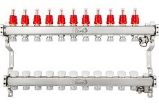 Коллекторная группа Essan GROUP802 нержавейка, 1"x3/4" EK 11 выходов, с расходомерами 180222511-77
