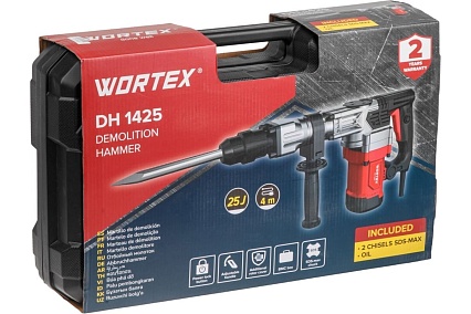 Отбойный молоток Wortex DH 1425 1400 Вт, 25 Дж, SDS-max, 3800 уд/мин 1333509