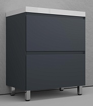 Тумба с раковиной Style Line Манхэттен 70 см напольная, графит