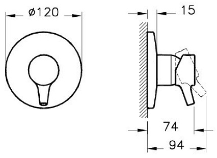 Смеситель для ванны Vitra Nest Trendy A42229EXP внешняя часть