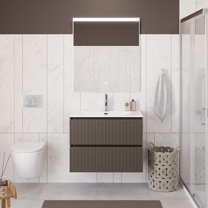 Мебель для ванной BelBagno Uno 80 см Бежевый матовый