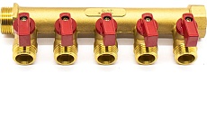 Коллектор Damento Clima с кранами 3/4&quot;x1/2&quot; на 5 выходов 1/25 016244