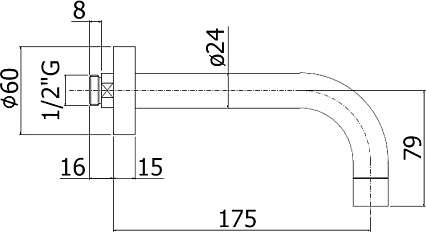 Излив для ванны Paffoni Light ZBOC041CR 17.5 см, хром