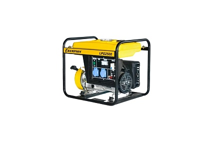 Генератор Champion +газ, 2/2,3кВт, 15л, 43,5кг, 1,6л/ч, 12V, счетчик, 16А LPG2500