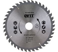 Диск пильный по дереву (200х30 мм; 40Т) для циркулярных пил FIT 37746