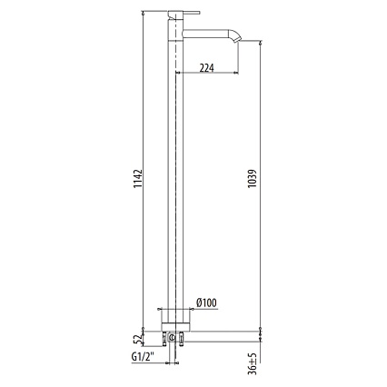 Смеситель для раковины Gattoni Circle Two 9109/90NO черный матовый