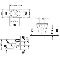 Подвесной унитаз Duravit Durastyle Basic Rimless (с крышкой SoftClose) 45620900A1