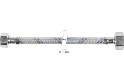 Гибкая подводка для воды ЦС нейлон, 1/2”Г х 3/4"Г L-200 см, штука ГП002190