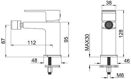 Смеситель для биде Allen Brau Infinity 5.21004-00 с донным клапаном, хром