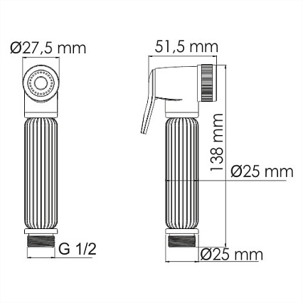 Гигиенический душ WasserKRAFT A139, светлая бронза