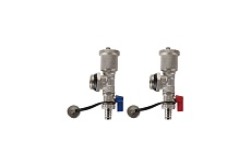 Тройник коллекторный со сливным клапаном и воздухоотводчиком Gappo 1&quot;, 2 шт G435.06