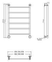 Полотенцесушитель водяной Aquanet Mauro 40x80 см