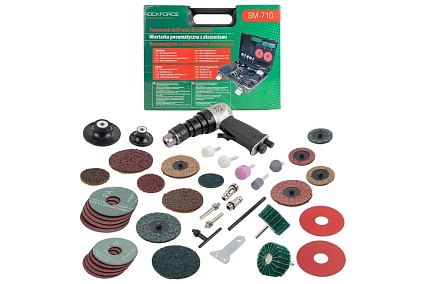 Пневмодрель с комлектом аксессуаров Rockforce RF-SM-710(52021)
