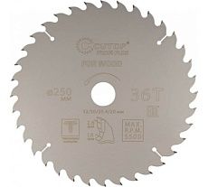Диск пильный с тефлоновым покрытием по дереву Profi plus 250x1.8/2.6x32/30/25.4/20 мм, 36Т CUTOP 75-25036Т