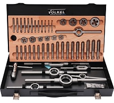Набор метчиков и плашек VOLKEL M3-M12 HSS-G 49 предметов V48003