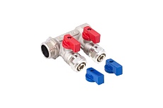 Универсальный коллектор для МП труб с шаровыми кранами и евроконусом Aqualink вн-нар 3/4, 16x2 арт. 3933