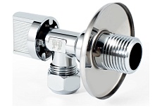 Угловой шаровой кран для бытовой техники PROFACTOR PF CHROME н/цанга 1/2 дюйма х 10 мм PF BAV 357C