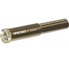 Коронка алмазная по керамограниту/керамике Профи (12х65 мм) Практика 917-538