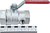 Шаровой кран Giacomini R250DS, 1", ВВ, ручка-рычаг красный, хромированный, со сливом R250SX005