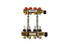 Латунный коллектор COMAP 1" 7 петель, с расходомерами, кронштейном крепления, петли 3/4" V9004 C311017001