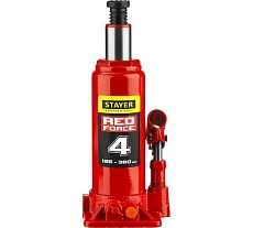 Гидравлический бутылочный домкрат Stayer RED FORCE, 4т, 195-380 мм, в кейсе, 43160-4-K 43160-4-K_z01