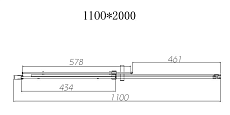 Душевая дверь Vincea Dice VDS-4D110CLB 110x200 черный, прозрачная