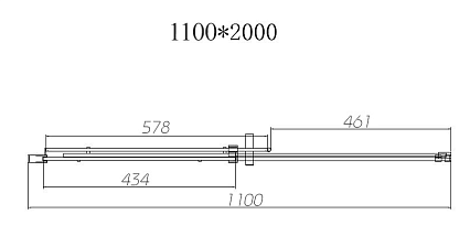 Душевая дверь Vincea Dice VDS-4D110CLB 110x200 черный, прозрачная