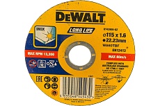 Круг отрезной 115x22.2x1.6 мм,тип 4 DeWalt DT43905