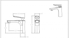 Смеситель для раковины Bravat F1390424BW-RUS черный