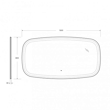 Зеркало Cezares Molveno 150x80 см с подсветкой, датчиком движения CZR-SPC-MOLVENO-1500-800-MOV