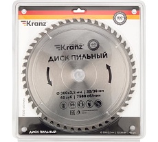 Диск пильный по дереву 300x32/30 мм, 48 зубьев Kranz KR-92-0133