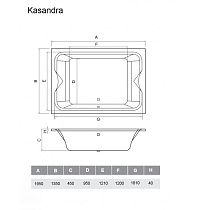 Фронтальная панель Vayer Kasandra 135x56