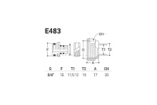 Резьбовое соединение для трубы с д11,5/12-16x3/4&quot;e SR Rubinetterie бронза E483-2000Z0F0