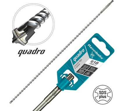 Бур Quadro (10x800 мм; SDS-plus) RENNBOHR 511080