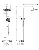 Душевая стойка Wonzon&Woghand Neo WW-B3045-A-CR термостат, хром