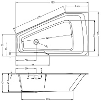 Акриловая ванна Riho Rethink Space B115006005 180x100 с функцией Riho Fall, R B115006005