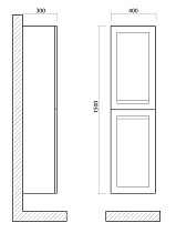 Шкаф пенал Art&Max Platino 40 см AM-Platino-1500-2A-SO-TM бирюзовый матовый