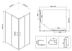 Душевой уголок Vincea City VSS-5CT8010MT 100x80 хром, текстурный