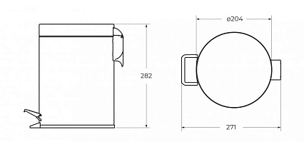 Ведро Cezares OLIMP-BSC-01 5.3 л, хром